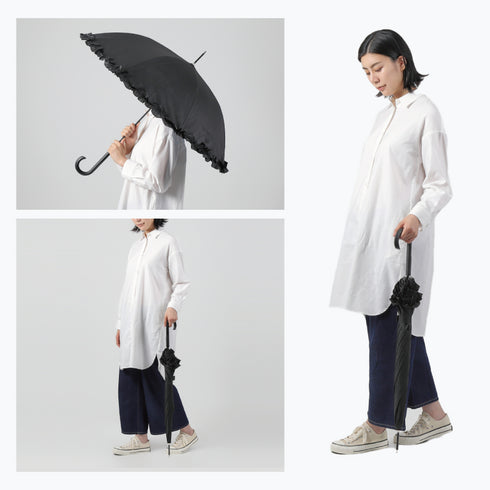 名画フリルジャンプ傘 晴雨兼用 ルノワール 大きな花瓶.|s8